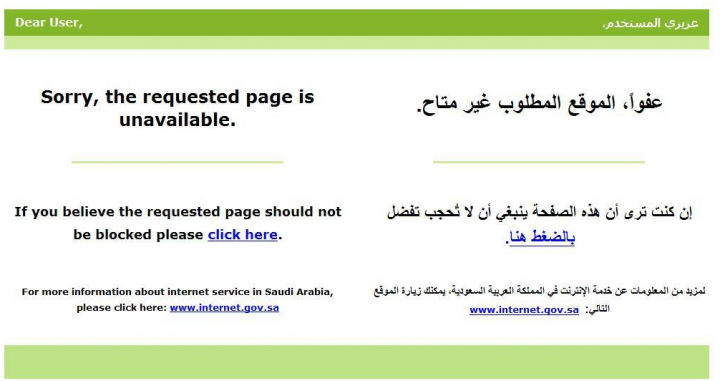 List of websites blocked in Saudi Arabia