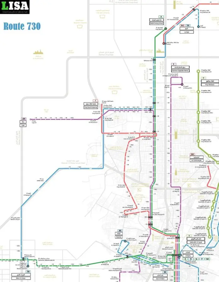 33 Routes: Riyadh Metro City Bus Map - 2024 - Life in Saudi Arabia