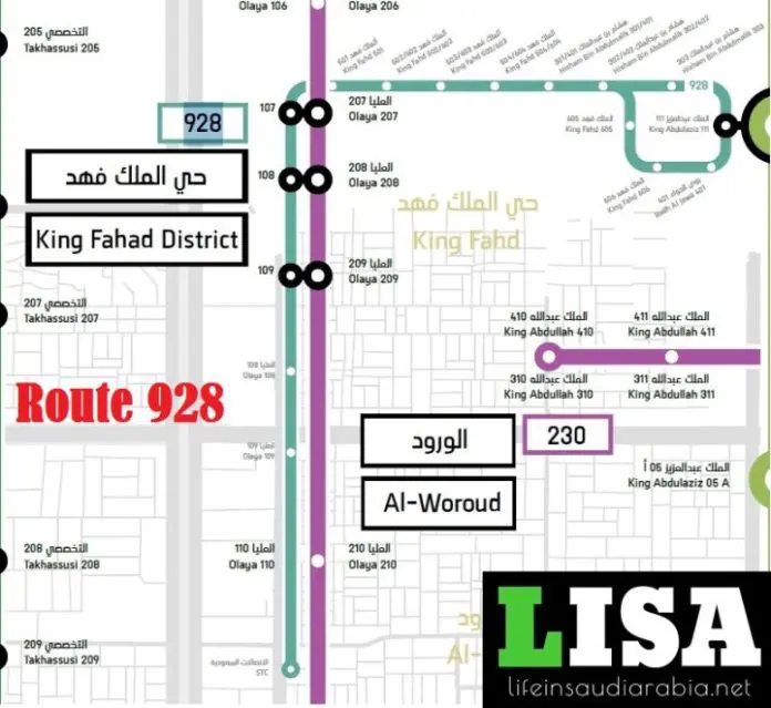 33 Routes: Riyadh Metro City Bus Map - 2024 - Life In Saudi Arabia